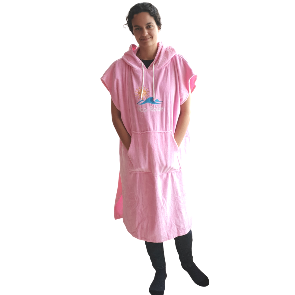 Adult Pale Pink Velour Cotton Towel Robe